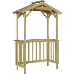 vidaXL Helles Rustikales Sechseck-Gazebo für Draußen - Rustikaler Pavillon aus behandeltem Holz, ideal für bis zu 4 Personen. Wetterfest und stilvoll, perfekt für Garten-Events oder entspannte Stunden im Freien.