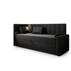 Trada Jugendbett 100x200 cm Schwarz, Teilmassiv, mit Stauraum - Erleben Sie stilvollen Schlafkomfort mit dem Trada Jugendbett. Inklusive integrierter Matratze und großzügigem Stauraum – ideal für ein ordentliches Kinderzimmer.