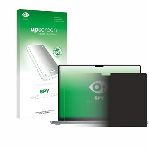 upscreen Anti-Spy Blickschutzfolie für Apple MacBook Pro 16" 2021 Made in Germany, Privacy Displayschutz-Folie [Sichtschutz, Blaulichtfilter]