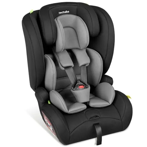 tectake® Autositz Emely, i-Size, ISOFIX mit Top Tether - Kindersitz für sicheren Transport ab 15 Monaten, ausgestattet mit Seitenaufprallschutz und 8-fach höhenverstellbarer Kopfstütze für optimalen Komfort.