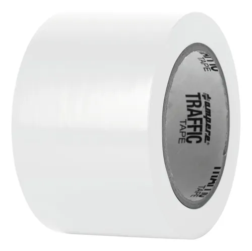 AMPERE Bodenmarkierungsband Traffic Tape, 10768, 75mm x 33m - Markierungsband aus abriebfestem PVC für schnelle Linienmarkierung im Innenbereich. Ideal zur Kennzeichnung von Gefahrenstellen, schützt durch glatte Oberfläche vor Schmutz.