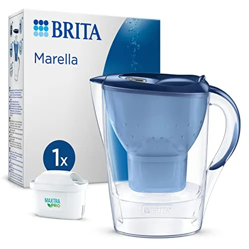 BRITA Wasserfilter Marella mit MAXTRA PRO Filterkartusche - Tischwasserfilter für frisches Trinkwasser, inklusive umweltfreundlicher MAXTRA PRO Kartusche und Recycling-Programm für gebrauchte Filter.