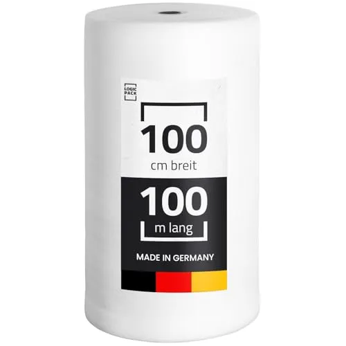LOGIC PACK Trittschalldämmung 3 mm PE-Schaumfolie 100 m² - Hochwertige Trittschalldämmung mit 3 mm Dicke für ruhige Böden. Ideal für Laminat und Parkett. Einfache Verlegung ohne Spezialwerkzeug, schimmel- und feuchtigkeitsbeständig.