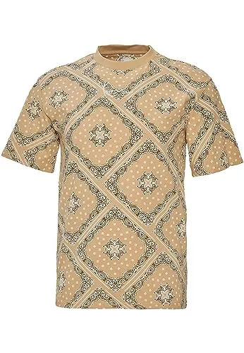Karl Kani Herren KM232-042-2 KK Small Signature Paisley Tee M Sand/Black/White - Stylisches Herren T-Shirt aus hochwertiger Baumwollmischung, perfekt kombinierbar mit Jeans oder Shorts, für einen modernen Look.