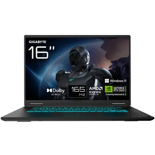 Gigabyte GAMING A16 3THK3DE894SH - Hochleistungs-Notebook mit Ryzen 7 und RTX 5050 - Laptops mit 16" WUXGA-Display, 1 TB SSD und 16 GB RAM, ideal für Gaming und kreatives Arbeiten dank leistungsstarker AMD Ryzen 7 CPU und NVIDIA GeForce RTX 5050.