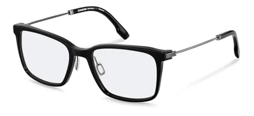 Rodenstock Quadratisch Azetat Brillen in Black, Dark Grey für Herren, Brille mit Sehstärke, optional mit Sonnenbrillen tönung oder Blaulichtfilter (Modell R8032)