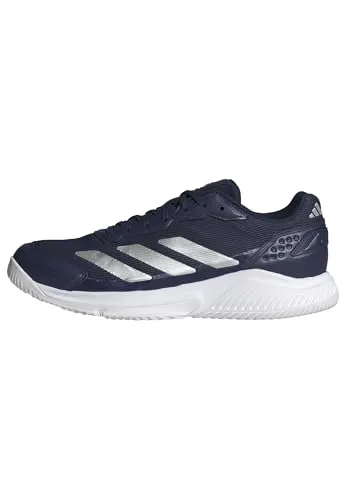 adidas Herren Courtquick Padel Schuhe, Dunkelblau/Silber Met./FTWR Weiß, 47 1/3 EU - Hochwertige Padel-Schuhe mit regulärer Passform, Cloudfoam Polsterung und abriebfester Außensohle für besten Komfort und Halt beim Spiel.