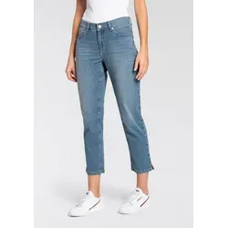 MAC 7/8-Jeans Melanie mit Schlitzen - Stylische 7/8-Jeans in used blue, figurbetont und elastisch für optimalen Tragekomfort. Ideal für lässige Outfits.