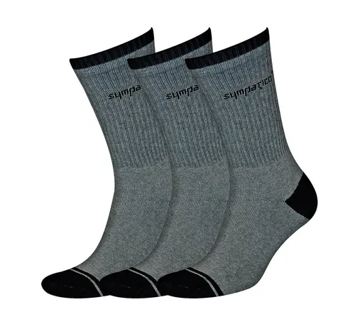Sympatico Tennissocken Crew (Baumwolle) grau - 3 Paar, Größe: 39-42