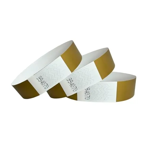 CINTAPUNTO - Einlassbändchen Papier - Eintrittsbänder 1000 Stück - Einlassbänder - Festival Armbänder - Party Bändchen Einlass Eintritt - eintrittsbändchen - Bänder Club - wristband - Gold