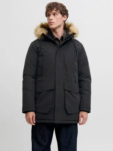 Jack & Jones Parka JJCAMP FAUX FUR PARKA BF schwarz L (52) - Modischer Parka mit hochwertiger Kunstfellkapuze, ideal für kalte Tage. Pflegeleicht und schnell trocknend, perfekt für den Alltag.