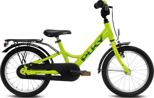 Puky YOUKE 16-1 Alu 2021 - Leichtes Kinderfahrrad in Grün - Kinderfahrzeug für 4+ Jahre, mit leichtem Aluminiumrahmen (8,8 kg) und sicherem tiefen Einstieg. Ideal für erste Fahrversuche, ausgestattet mit V-Brake und kindgerechtem Design.