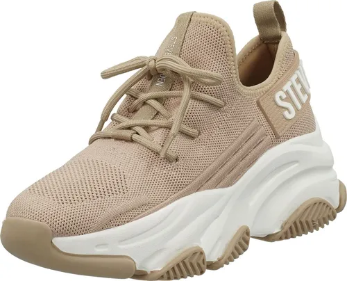 STEVE MADDEN Sneaker Textil Sneaker, Sand - Freizeitsneaker in Sandfarbe, Größe 39, mit bequemer Schnürung und 7 cm Blockabsatz – ideal für stilvolle Outfits und den ganzen Tag.