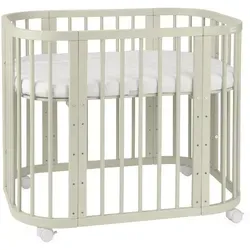 Waldin Babybett 5in1 aus Holz, Beistellbett & mehr - Vielseitiges 5-in-1 Babybett: Beistellbett, Laufgitter, Tisch und mehr. Hergestellt aus hochwertigem Buchenholz, 5-fach verstellbarer Boden für optimale Sicherheit und Komfort.