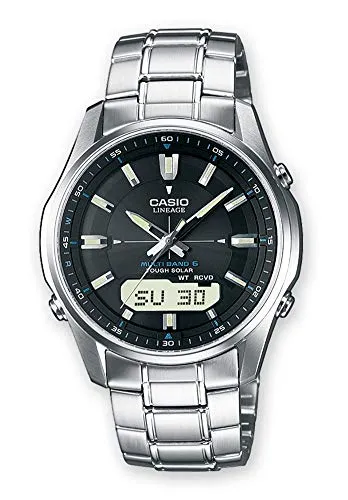 CASIO Wave Ceptor LCW-M100DSE-1AER - Funk-Solar Edelstahl Armbanduhr - Armbanduhren für Herren mit Funk- und Solar-Technologie, 5 Tagesalarme und edlem Edelstahlgehäuse für Stil und Funktionalität.