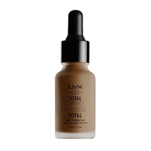 NYX Professional Makeup Total Control Drop Foundation, Präzise Dosierung, Aufbaubare Deckkraft, Langanhaltend, Vegane Formel, Mattes Finish, Farbton: Cocoa
