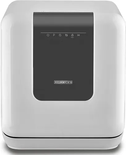 Heinrich´s Tischgeschirrspüler HTG 8842 - Kompakte Mini Spülmaschine - Geschirrspüler, ideal für kleine Küchen, ohne Wasseranschluss nutzbar, tragbar mit 6 Programmen und LED-Display für einfache Bedienung.
