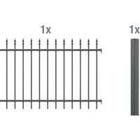 ALBERTS Zaun-Anbauset Chaussee, Einbetonieren (anthrazit, 120 cm) - Zäune & Tore – modernes Zaunsystem mit klassisch geformten Spitzen, bietet Sicherheit und stilvolle Gestaltung für Ihr Zuhause.