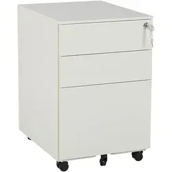 Büroschrank CAMI Metall Cremeweiß - Moderner Büroschrank mit 3 geräumigen, abschließbaren Schubladen. Ideal für sichere Aufbewahrung und leicht transportierbar auf Rollen. Perfekt für jedes Home Office oder Büro.