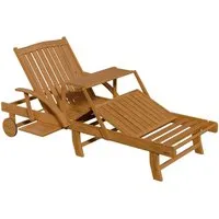 Juskys® Sonnenliege SunScape Natur – Klappbare Akazie mit Tisch - Entspanne im Freien mit der Juskys SunScape Sonnenliege aus geölter Akazie. Mit klappbarem Design und praktischem Tisch für Snacks und Getränke. Ideal für Garten oder Terrasse – Komfort und Stil vereint!