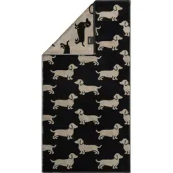 Cawö Home Handtücher We Love Dogs 6246 Schwarz-Beige - Flauschiges Duschtuch 80x150 cm - Handtücher in niedlichem Hunde-Design, hergestellt in Deutschland aus 100% hochwertiger Baumwolle für ein besonders weiches Hautgefühl.