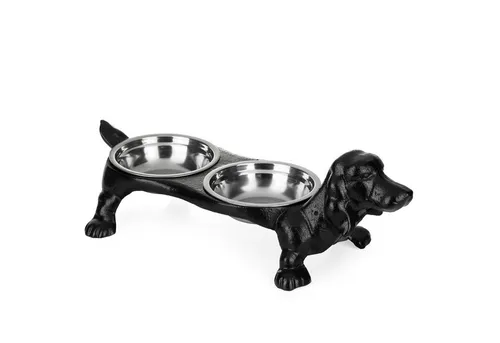 Doppel Hundenapf Moritz® aus Gusseisen - Fressnapf für Hunde, stabil und langlebig, mit einem Fassungsvermögen von 250 ml pro Schale - ideal für kleine bis mittelgroße Hunde.