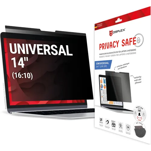 DISPLEX PRIVACY SAFE Blickschutzfilter 14'' für Laptop/Notebook - Sicherheit & Schutz: Schützt Ihre Privatsphäre mit einem effektiven Blickschutzfilter, ideal für öffentliche Plätze und unterwegs.