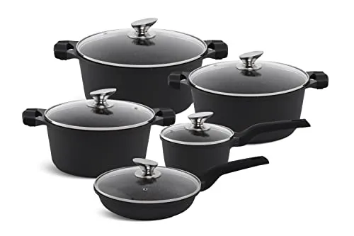 EDENBERG 10 TLG Topfset Induktion, Töpfe & Pfannen beschichtet, Kochtopf Set | induktions Töpfe Set, Kochtöpfe, Töpfe Induktion | Kochgeschirr Set, Topfset induktionsgeeignet