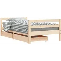 vidaXL Kinderbett mit Schubladen, Hausbett für Kleinkinder - Einzelbett aus massivem Kiefernholz (80x160 cm) mit stabilen Latten und praktischen Schubladen für Ordnung im Kinderzimmer.