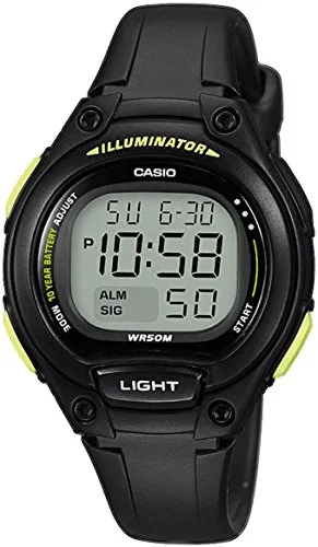 CASIO COLLECTION Damen Armbanduhr Digital Quarz LW-203-1BVEF - Armbanduhren für Herren, robuste Harzbauweise und digitales Display für präzise Zeitmessung