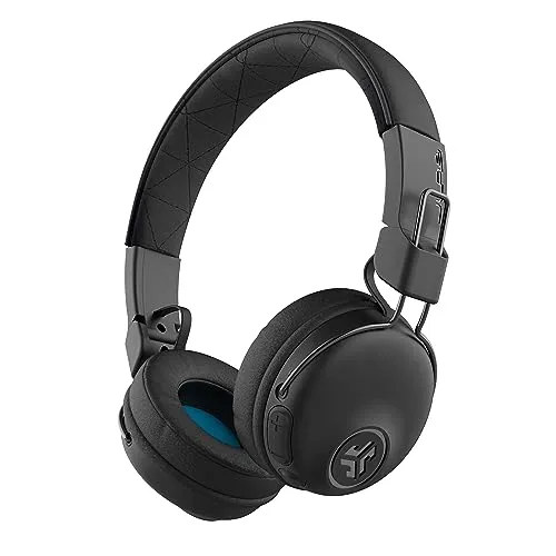 JLab Audio Studio Wireless Kopfhörer, Bluetooth Kopfhörer mit 30+ Stunden Akkulaufzeit und Custom EQ3-Sound, On-Ear Kopfhörer mit Mikro, Schwarz