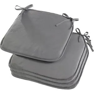 ZOLLNER 4er Set Sitzkissen 38x38cm - Gemütliche Stuhlkissen mit Bindebändern - Kissen für Stühle, pflegeleicht und waschbar bis 30°C, ideal für drinnen und draußen, Oeko Tex® zertifiziert für geprüfte Qualität.