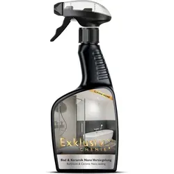 Exklusiv Chemie Bad & Keramik Nanoversiegelung 500 ml - Reinigungsmittel mit Lotuseffekt, der Schmutz abweist und die Reinigung von Bad und Keramikoberflächen erheblich erleichtert. Ideal für Dusche, Badewanne und Fliesen.