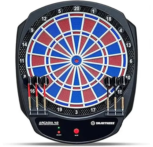 Carromco Dartscheibe Smartness Arcadia 4.0 - Elektronische Dartboards: Spielspaß für 1-8 Spieler mit 17 Spielen und App-Kompabilität für einfache Steuerung und Wettkampfmodus.