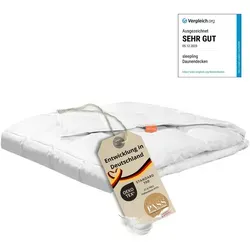 Sleepling 197142 Extra Leichte Sommer Daunendecke - Bettdecke mit 90% neuen weißen Daunen, ideal für warme Sommertage, Ökotex-zertifiziert und made in EU. Garantiert keine Daunen aus Lebendrupf.