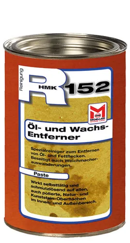 HMK R152 Öl- und Wachsentferner 750ml - Reinigungsmittel - Effektive Reinigungspaste zur Entfernung von Öl-, Wachs- und Fettflecken bis 2 cm Tiefe auf Natur- und Kunststeinen.