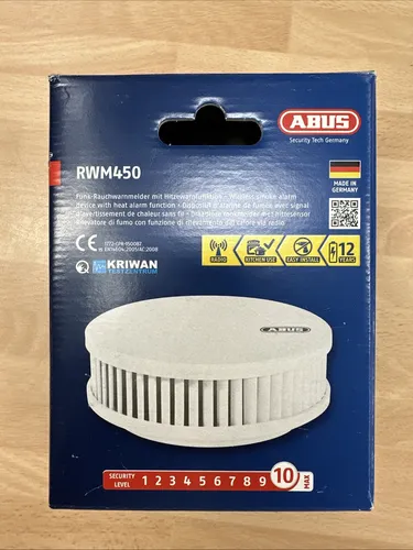 ABUS Funk-Rauchmelder RWM450 - Hitzemelder mit 12-Jahres-Batterie, vernetzbar bis 15 Melder, ideal für Küchen und mit Q-Label zertifiziert