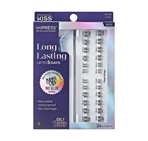 KISS Impress Press On Longlasting False Eyelashes 01 - Künstliche Wimpern für perfekten Augenaufschlag - Verleihen Sie Ihren Augen mit den KISS Impress Press On Longlasting False Eyelashes 01 einen glamourösen Look. Einfach anzubringen und langanhaltend für besondere Anlässe.