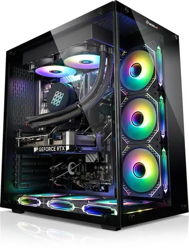 Kiebel Panorama Gaming-PC - Hochleistungs-Setup mit Intel Core i9 und RTX 4060 - PC-Systeme mit 32 GB RAM, 2000 GB SSD und leiser Wasserkühlung für intensives Gaming und kreative Anwendungen.