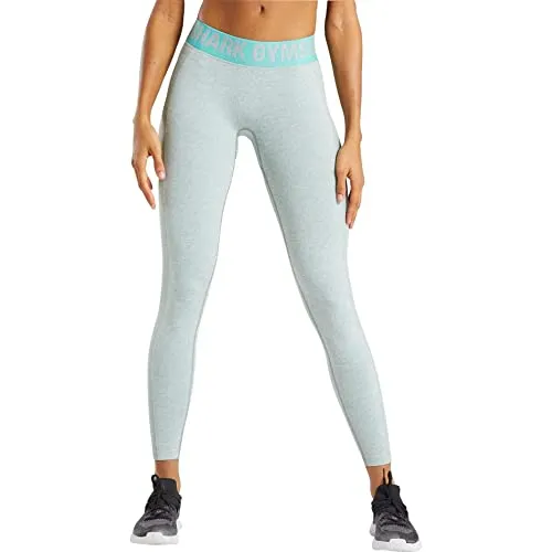 GYMSHARK Flex Low Rise Seamless Contouring Leggings, Spring Green Marl / Jade Green, S