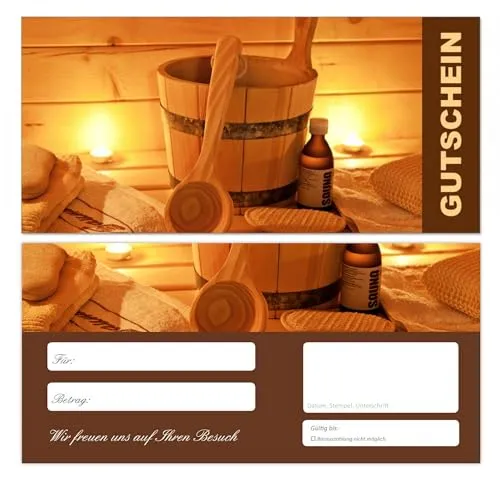 Stück Premium Geschenkgutscheine (Wellness-673) - Ein schönes Produkt für Ihre Kunden Gutscheine Gutscheinkarten für Bereiche wie Wellness, Sauna, Spa, Massage, Erholung, Urlaub, Kosmetik, Reisen, Entspannung und vieles mehr 200