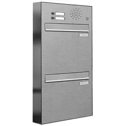 AL Briefkastensysteme 2 Fächer Premium Edelstahl Durchwurf Briefkasten - Premium Briefkastenanlage mit wetterfestem V2A Edelstahl, ideal für sicheren Posteinwurf und einfache Entnahme. Perfekt für private und gewerbliche Nutzung.