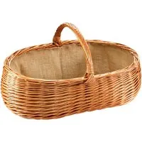 Kobolo Kaminholzkorb Holzkorb für Kaminholz aus Weide mit Jutefutter