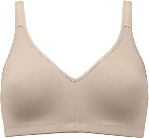 Naturana Bügelloser BH - Nahtlose Verarbeitung in Light Beige - Bequemer Full-Cup BH ohne Bügel, passt sich ideal deinen Kurven an und wächst mit. Universelle Cup-Größe von B bis D, perfekt für jeden Anlass.