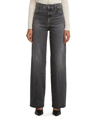 G-Star Deck 2.0 High Loose Jeans für Damen - Lässige Jeans in Schwarz mit hoher Leibhöhe und lockerer Passform, ideal für einen entspannten Lebensstil. Praktische Taschen und taillierte Hüfte sorgen für eine moderne Silhouette.