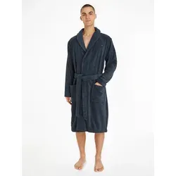 Tommy Hilfiger Herren Bademantel aus Baumwolle, Blau (Navy Blazer), XL - Bademäntel für Herren: Ikonischer Tommy Hilfiger Bademantel aus 100% Baumwolle, weich und bequem für Zuhause oder die Sauna, mit aufgestickter Flagge und optimaler Passform.