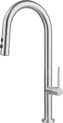 Küchenarmatur mit ausziehbarem Auslauf - 2 Sprüharten - Küchenarmatur mit ausziehbarem Auslauf, bietet 2 praktische Sprüharten für flexibles Arbeiten in der Küche.