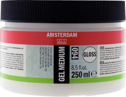 Amsterdam-Gelmittel - Glanz-Gelmedium 094-250 ml Tiegel - Veredelt Acrylfarbe - Geeignet für Mischtechnik - Trocknet transparent und wasserfest