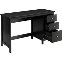 Costway Schreibtisch mit 3 Schubladen, Schwarz, 120 x 50 x 75 cm - Vielseitiger Schreibtisch für Zuhause und Büro mit 3 geräumigen Schubladen für optimale Aufbewahrung. Die Anti-Kipp-Vorrichtung sorgt für Sicherheit. Ideal für konzentriertes Arbeiten und effizientes Lernen.