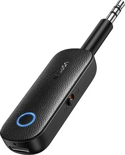 UGREEN Bluetooth Sender und Empfänger - 2 in 1 Klinke Bluetooth Adapter, unterstützt gleichzeitige Kopplung von zwei Kopfhörern für ungestörtes Audiovergnügen